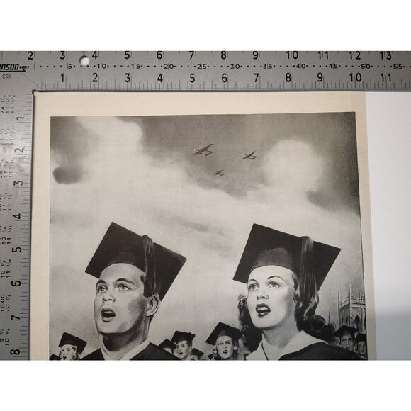 1943 Gruen Watch Print Ad Graduation Ceremony Military Aircraft 1940s Ephemera - Picture 4 of 7